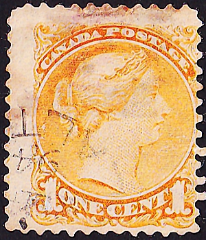 Канада 1870 год . Queen Victoria . 1 c . Каталог 7,0 фунтов. (7) 